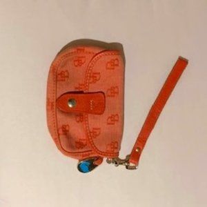 Dooney & Bourke Coral color fabric wristlet